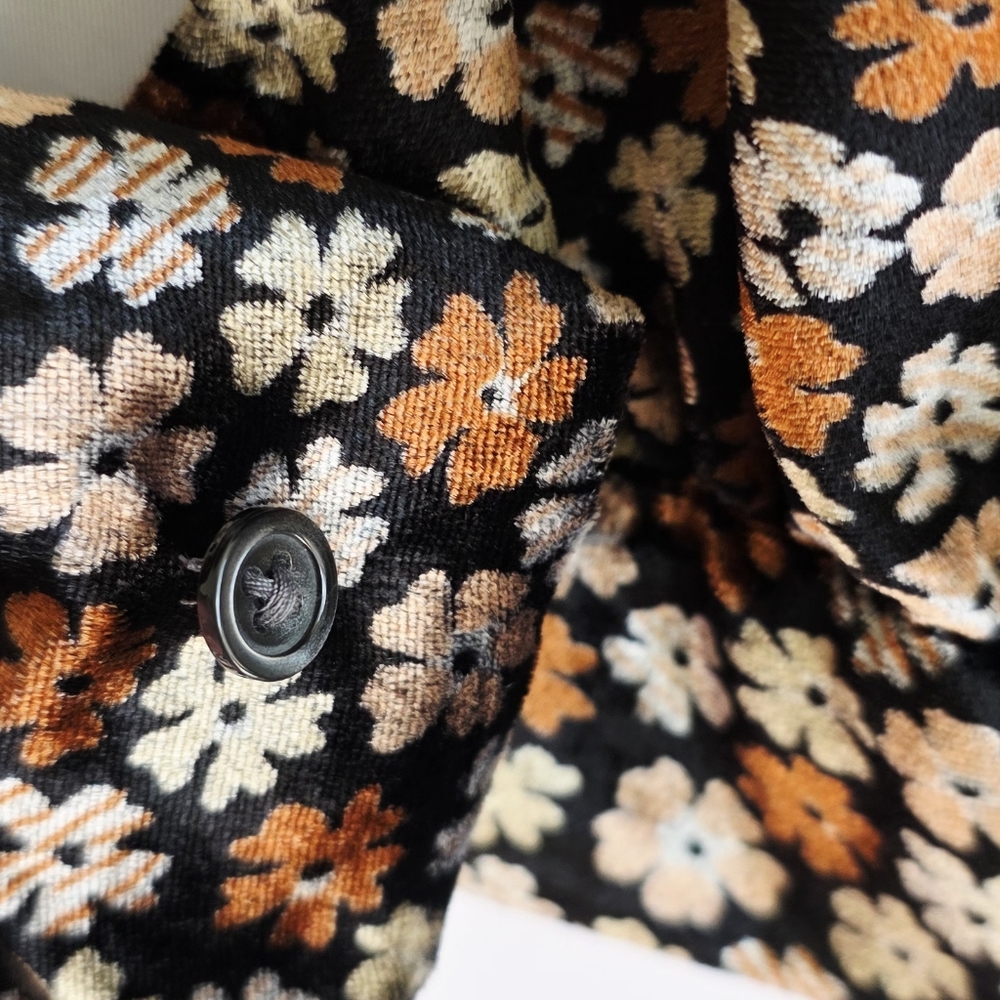 Madewell Velvet Wrap Top in Petite Blooms Multicolor Top Women's Size S - Picture 8 of 11